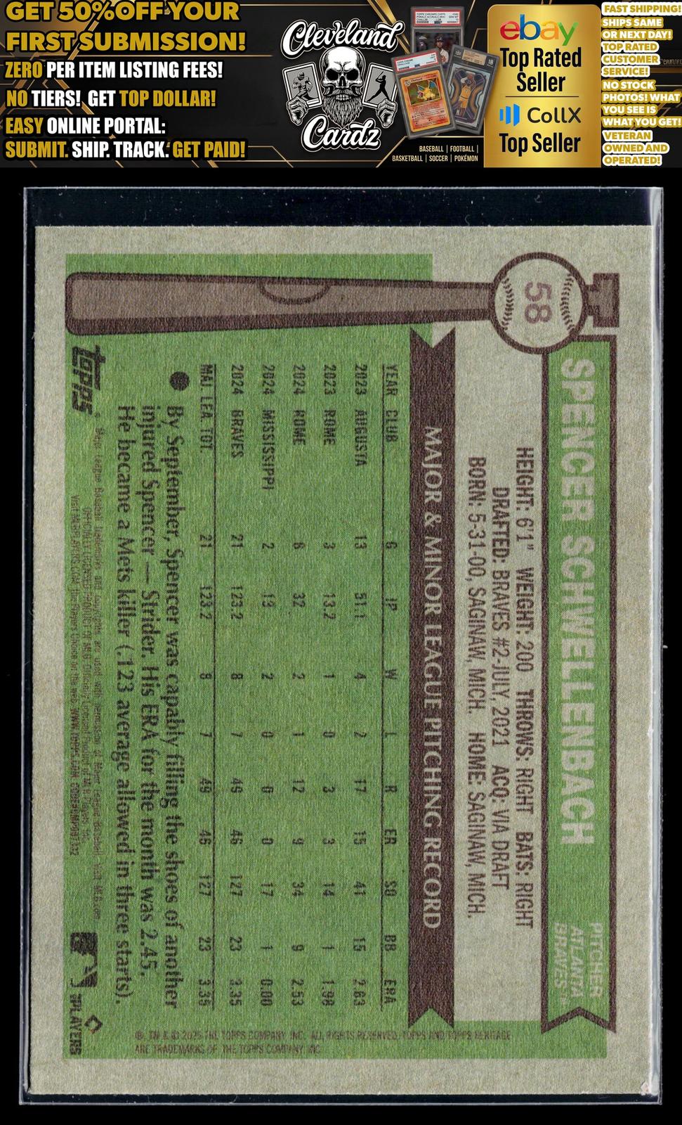 2025 Topps Heritage #58 Spencer Schwellenbach