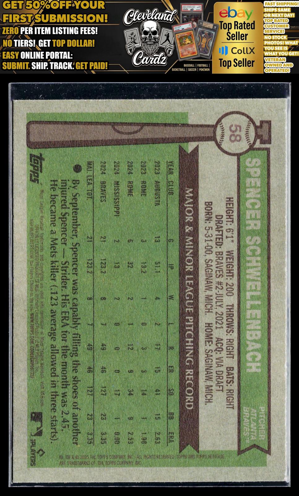 2025 Topps Heritage #58 Spencer Schwellenbach