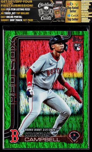 2025 Topps Update #US129 Kristian Campbell Green Holo Foil #/99