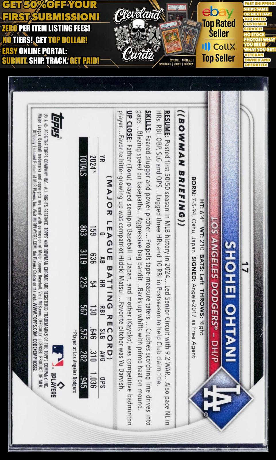 2025 Bowman Chrome #17 Shohei Ohtani Mojo Refractor