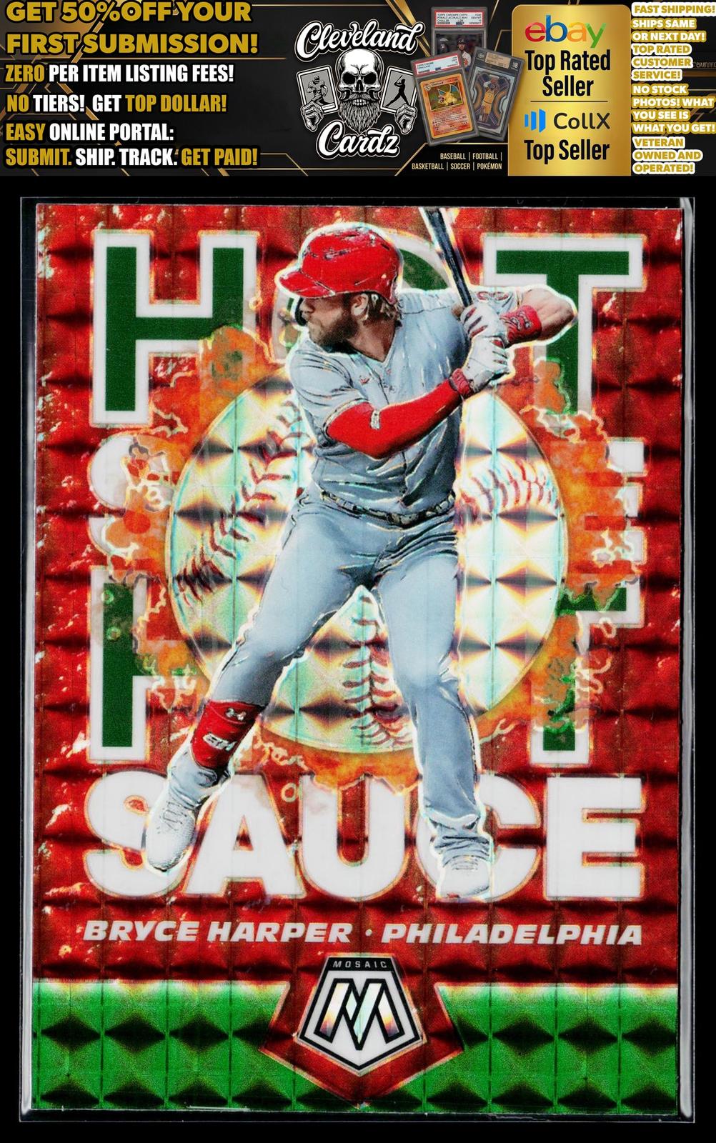 2021 Panini Mosaic #HS3 Bryce Harper Hot Sauce Green