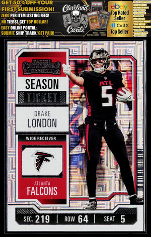 2023 Panini Contenders #5 Drake London Season Ticket Premium