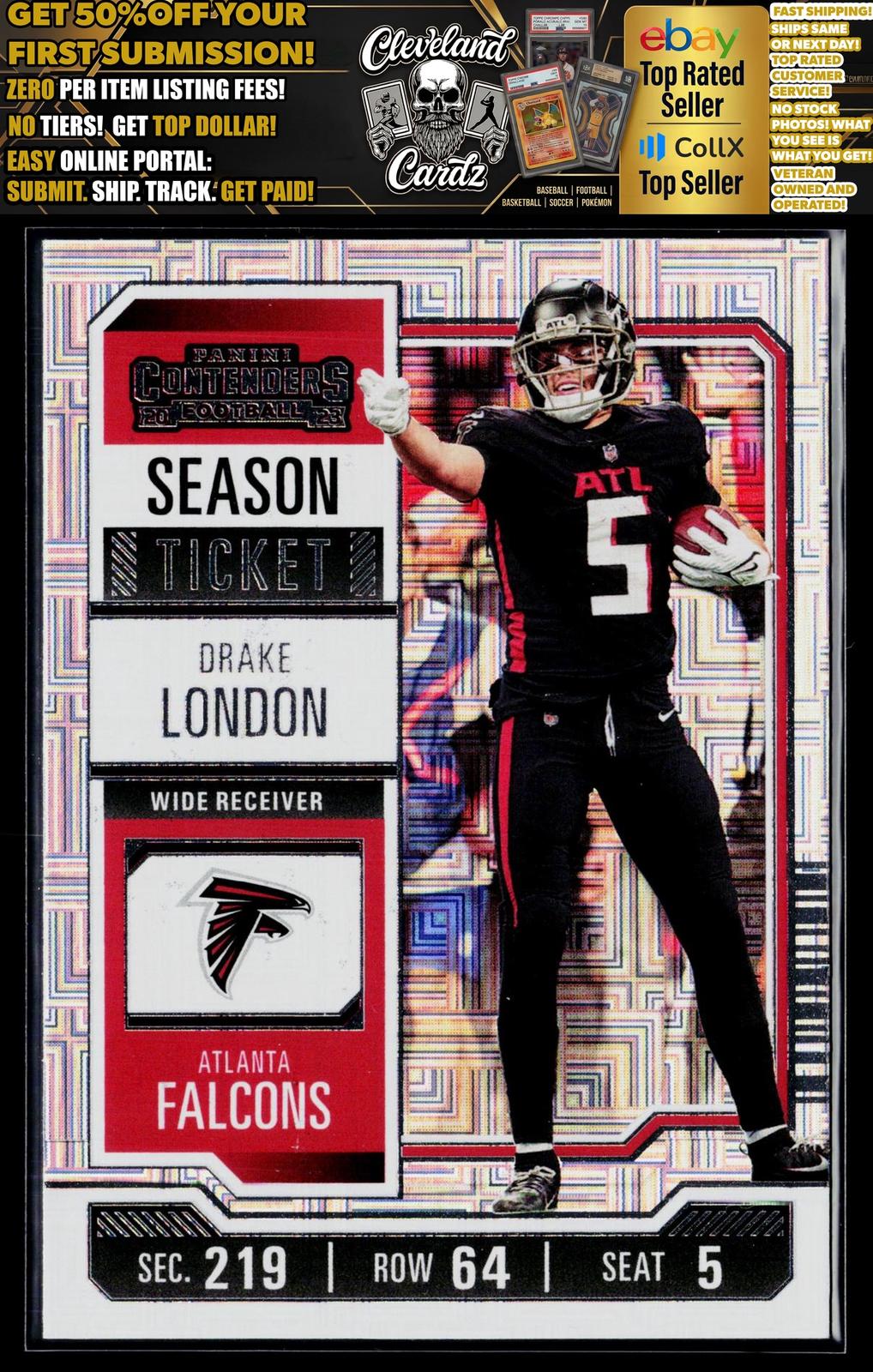 2023 Panini Contenders #5 Drake London Season Ticket Premium