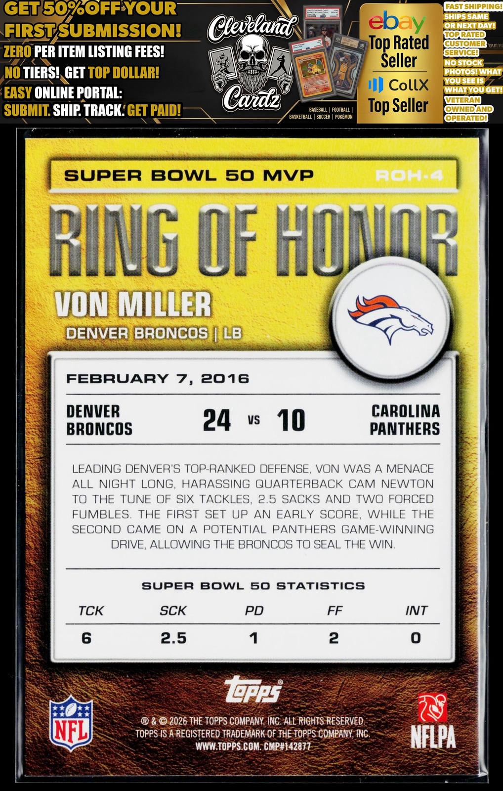 2026 Topps Flagship #ROH-4 Von Miller Ring of Honor