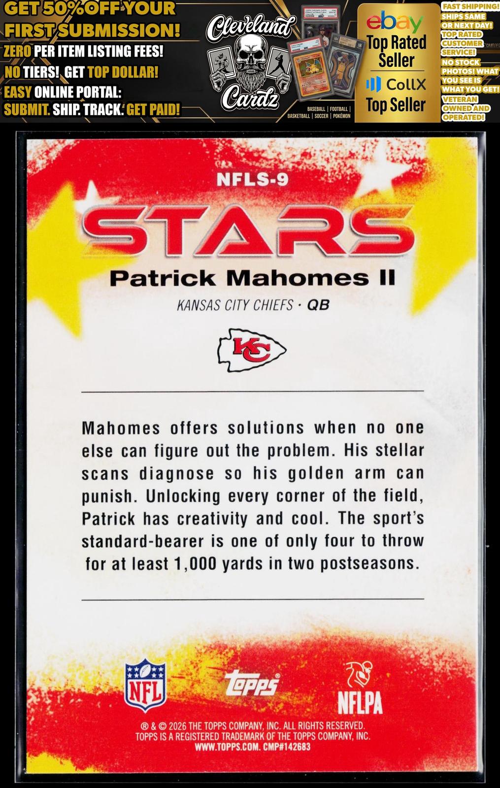 2026 Topps Flagship #NFLS-9 Patrick Mahomes II NFL Stars