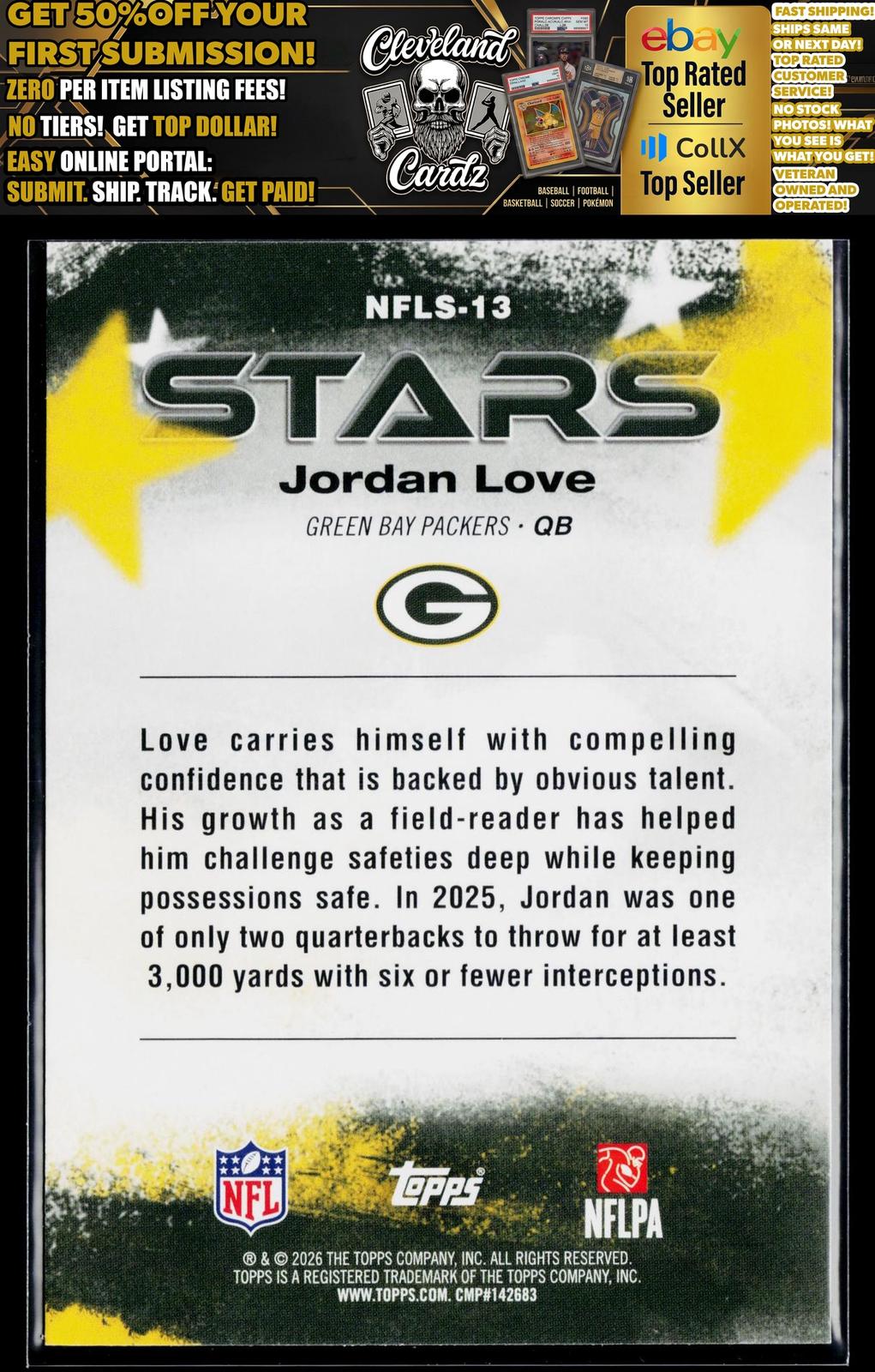 2026 Topps Flagship #NFLS-13 Jordan Love NFL Stars
