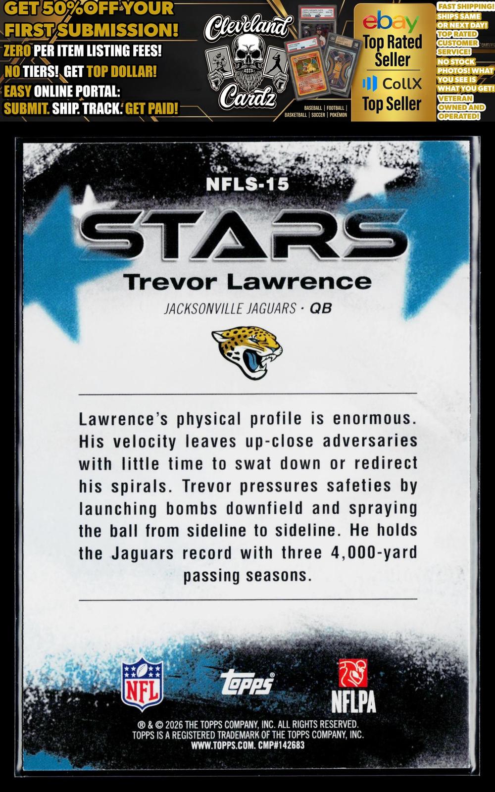 2026 Topps Flagship #NFLS-15 Trevor Lawrence NFL Stars
