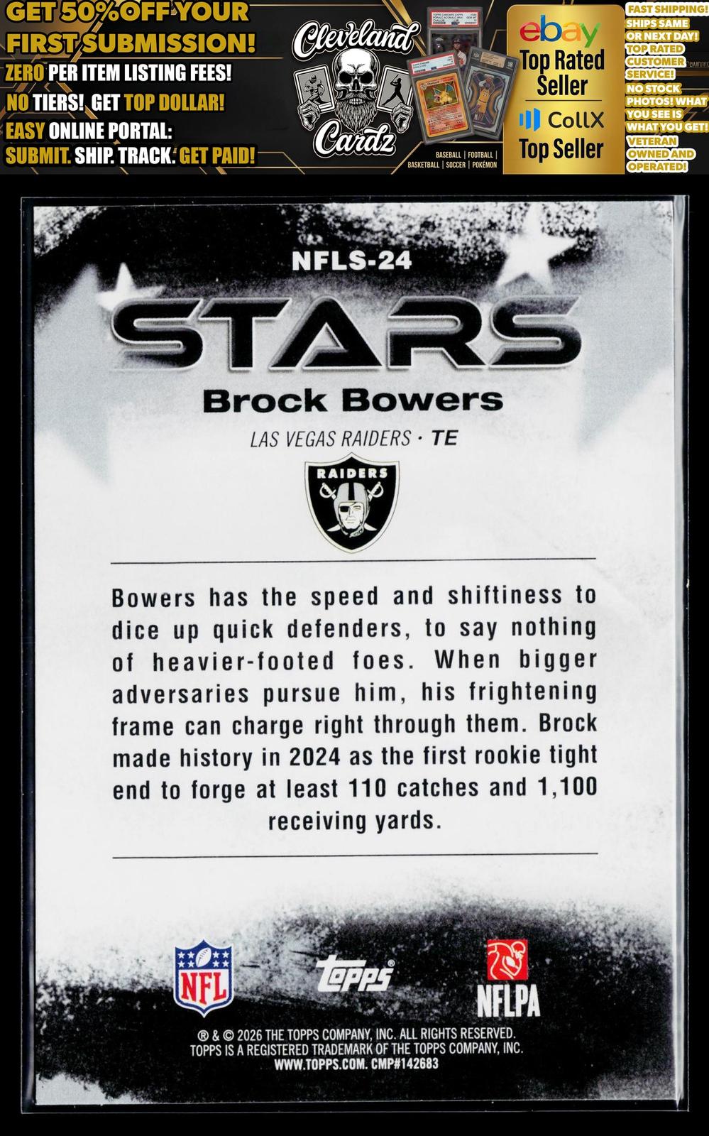 2026 Topps Flagship #NFLS-24 Brock Bowers NFL Stars